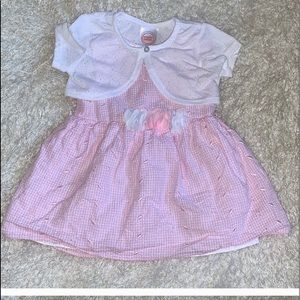 3-6 month pink dress with coat set